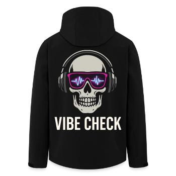 Crâne Neon Vibe Check – Skull Edition - Recycelte Männer Softshell-Jacke von Stanley/Stella - Schwarz - Hinten - AI Model Male 185 light (185cm)