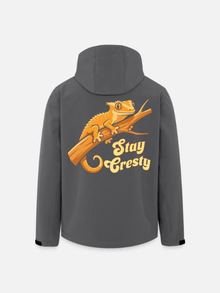 Crested Gecko Reptile Humor Lizard - Men’s Recycled Softshell Jacket by Stanley/Stella - black