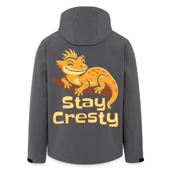Schopfgecko Reptil Humor Eidechse - Recycelte Männer Softshell-Jacke von Stanley/Stella - Schwarz - Hinten - AI Model Male 185 light (185cm)