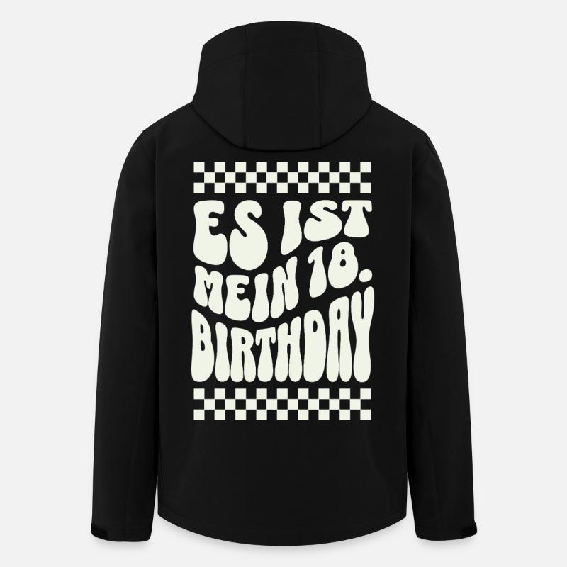 C’est mon 18e anniversaire Retro Design - Veste softshell homme en polyester recyclé Stanley/Stella - noir