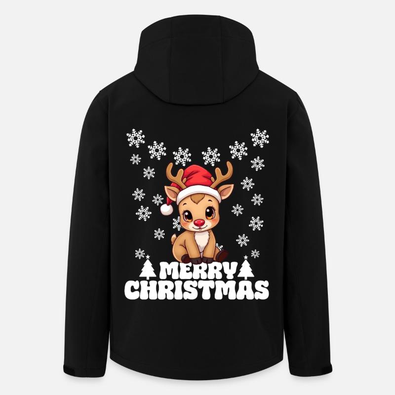 Reindeer - Merry Christmas - Men’s Recycled Softshell Jacket by Stanley/Stella - black