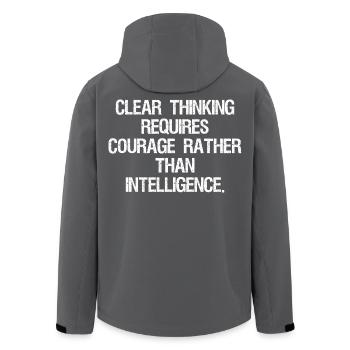 clear thinking requires courage rather than int - Recycelte Männer Softshell-Jacke von Stanley/Stella - Schwarz - Hinten - AI Model Male 185 light (185cm)