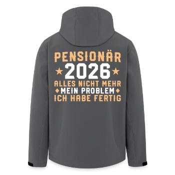Pension 2026 Ich habe fertig - Pensionär Geschenk - Recycelte Männer Softshell-Jacke von Stanley/Stella - Schwarz - Hinten - AI Model Male 185 light (185cm)
