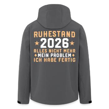 Ruhestand 2026 Ich habe fertig - Rentner Geschenk - Recycelte Männer Softshell-Jacke von Stanley/Stella - Schwarz - Hinten - AI Model Male 185 light (185cm)