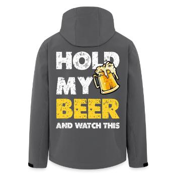 Hold My Beer Saying Chope de bière - Veste softshell homme en polyester recyclé Stanley/Stella - noir - Dos - AI Model Male 185 light (185cm)