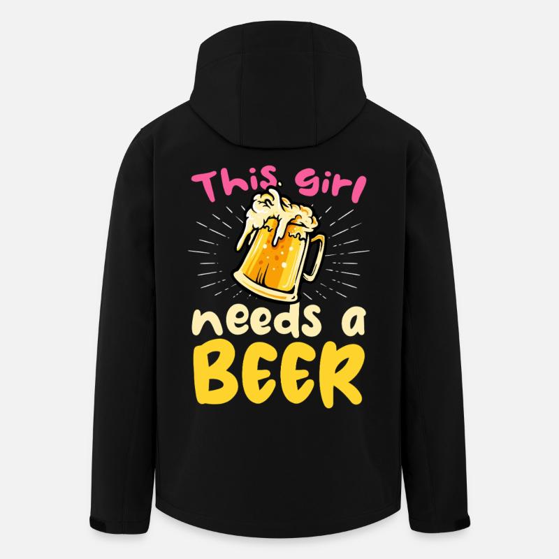 Dieses Mädchen braucht ein Bier - Recycelte Männer Softshell-Jacke von Stanley/Stella - Schwarz
