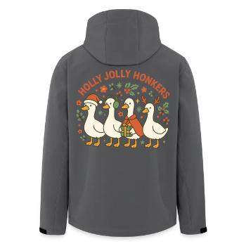 Weihnachtsgans Holly Jolly Honkers Fun Design - Recycelte Männer Softshell-Jacke von Stanley/Stella - Schwarz - Hinten - AI Model Male 185 light (185cm)