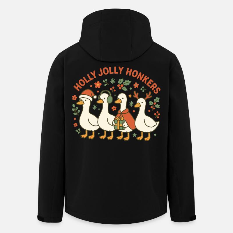Weihnachtsgans Holly Jolly Honkers Fun Design - Recycelte Männer Softshell-Jacke von Stanley/Stella - Schwarz