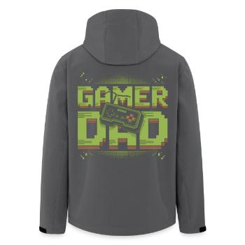 Gamer Dad T-Shirt – Geschenk für Zocker Papa - Recycelte Männer Softshell-Jacke von Stanley/Stella - Schwarz - Hinten - AI Model Male 185 light (185cm)