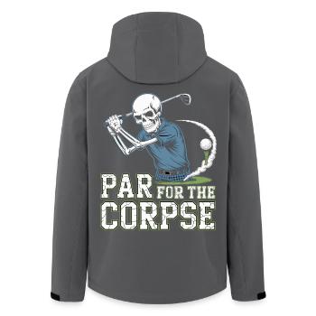 Golf Shirt with Skeleton Black Humor for Golfers - Men’s Recycled Softshell Jacket by Stanley/Stella - black - Back - AI Model Male 185 light (185cm)