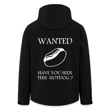 Chemise Hotdog Drôle WANTED – Foodie Design - Veste softshell homme en polyester recyclé Stanley/Stella - noir - Dos - AI Model Male 185 light (185cm)