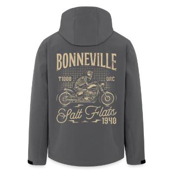 Bonneville Salt Flats Moto Anniversaire 1940 - Veste softshell homme en polyester recyclé Stanley/Stella - noir - Dos - AI Model Male 185 light (185cm)