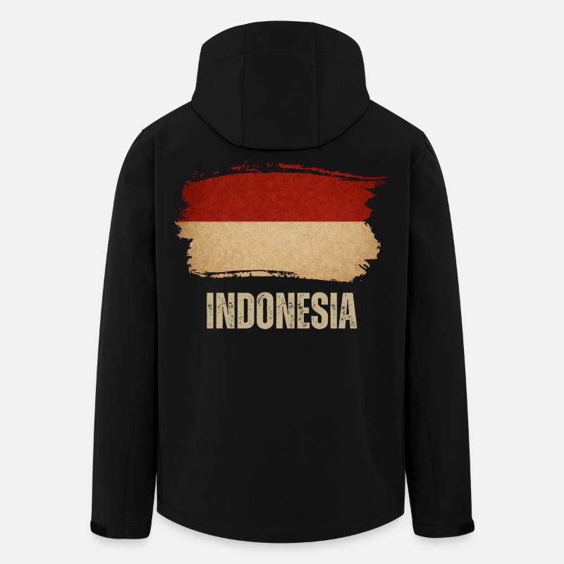 Indonesische Grunge-Flagge, indonesisch stolz - Recycelte Männer Softshell-Jacke von Stanley/Stella - Schwarz