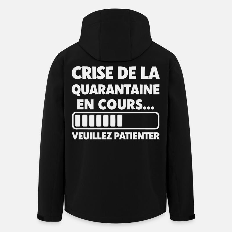 Crise de la Quarantaine en Cours - Veste softshell homme en polyester recyclé Stanley/Stella - noir