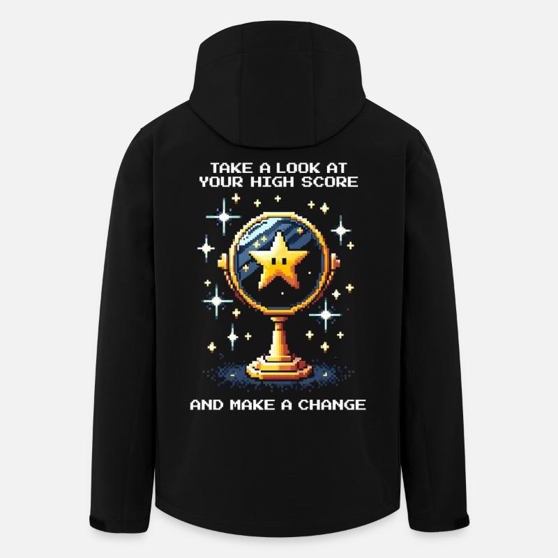 Look at the high score – change something | Arcade - Men’s Recycled Softshell Jacket by Stanley/Stella - black