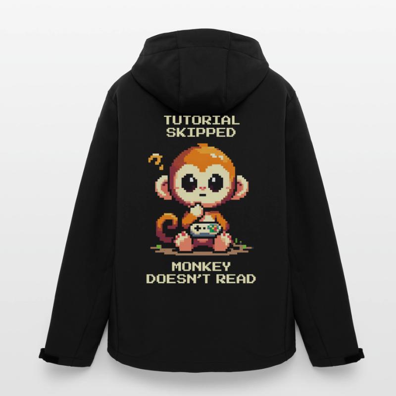 Tutorial skipped – Monkey doesn't read | Noob humor Men’s Recycled Softshell Jacket by Stanley/Stella