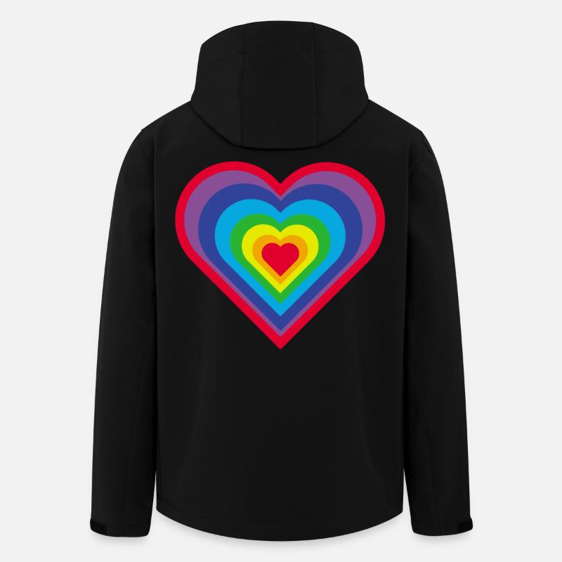 Regenbogen-Herz - Recycelte Männer Softshell-Jacke von Stanley/Stella - Schwarz