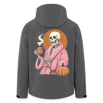 Robe squelette citrouille Halloween costume café - Veste softshell homme en polyester recyclé Stanley/Stella - noir - Dos - AI Model Male 185 light (185cm)