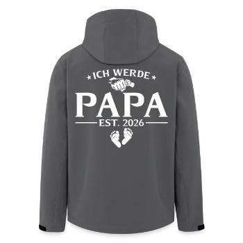 Ich werde Papa 2026 Schwangerschaft verkünden - Recycelte Männer Softshell-Jacke von Stanley/Stella - Schwarz - Hinten - AI Model Male 185 light (185cm)