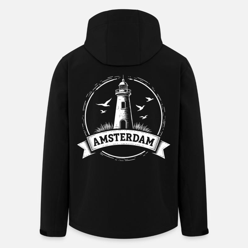 Amsterdam Maritimes Lighthouse - Men’s Recycled Softshell Jacket by Stanley/Stella - black