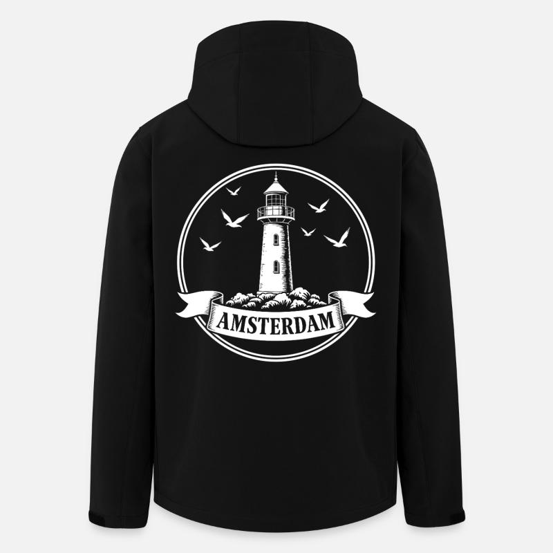 Amsterdam Maritimes Lighthouse - Men’s Recycled Softshell Jacket by Stanley/Stella - black
