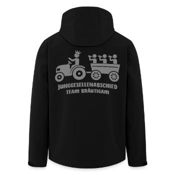 Bachelor Party Crew Team Groom On Tour with Tractor + Beer - Men’s Recycled Softshell Jacket by Stanley/Stella - black - Back - AI Model Male 185 light (185cm)