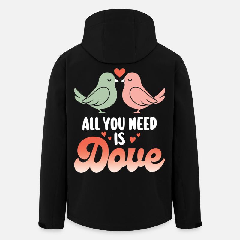 Pun Bird Dove Humor - Men’s Recycled Softshell Jacket by Stanley/Stella - black