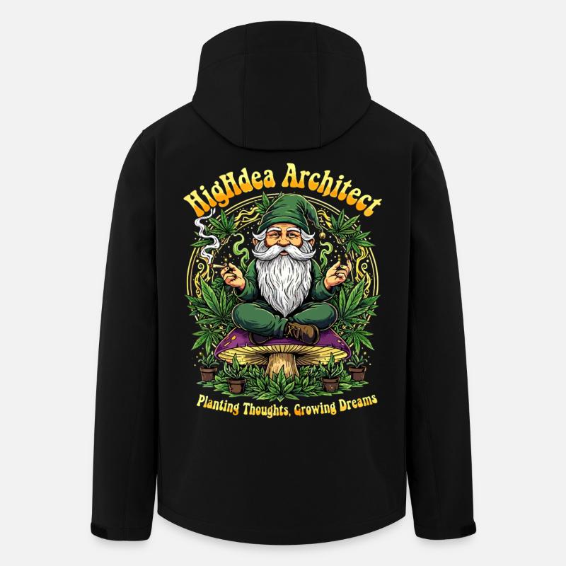 Crowing Gnome Cannabis Wichtel - Men’s Recycled Softshell Jacket by Stanley/Stella - black