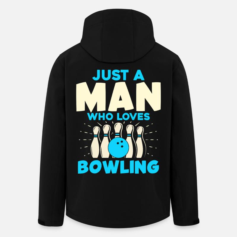 Mann der Bowling liebt Bowling Pins - Recycelte Männer Softshell-Jacke von Stanley/Stella - Schwarz