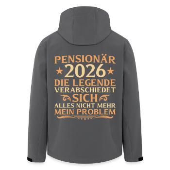 Pensionär 2026 Legende verabschiedet sich - Recycelte Männer Softshell-Jacke von Stanley/Stella - Schwarz - Hinten - AI Model Male 185 light (185cm)