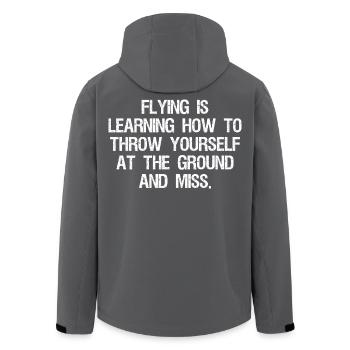 flying is learning how to throw yourself at the - Veste softshell homme en polyester recyclé Stanley/Stella - charbon - Dos - AI Model Male 185 light (185cm)