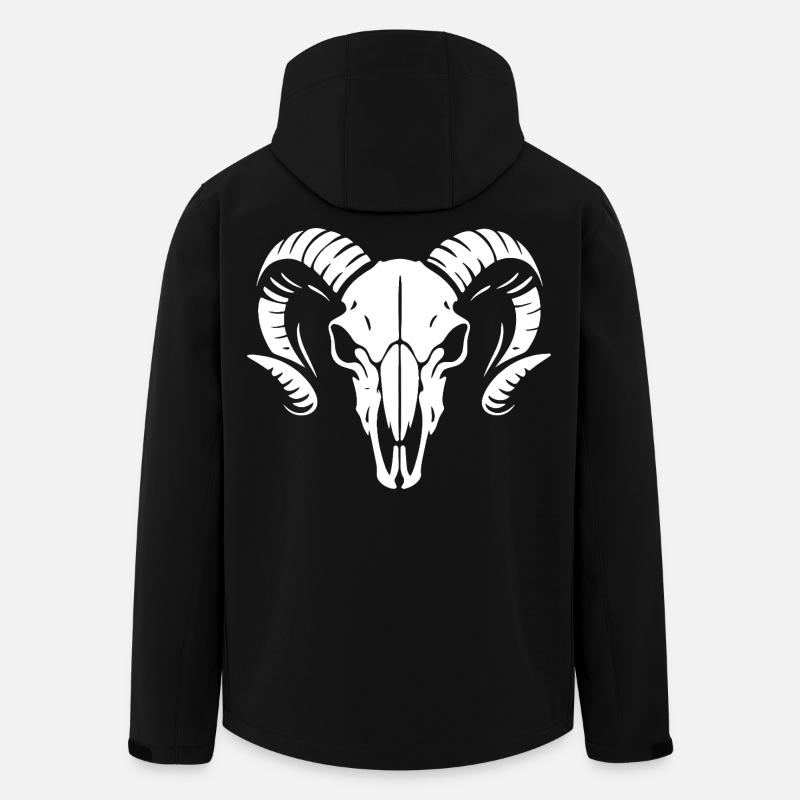 Widderkopf Schädel mit Hörnern - Rammbock - Recycelte Männer Softshell-Jacke von Stanley/Stella - Schwarz