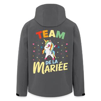 Team Braut Einhorn Dabbing Junggesellenabschied Humor - Recycelte Männer Softshell-Jacke von Stanley/Stella - Schwarz - Hinten - AI Model Male 185 light (185cm)