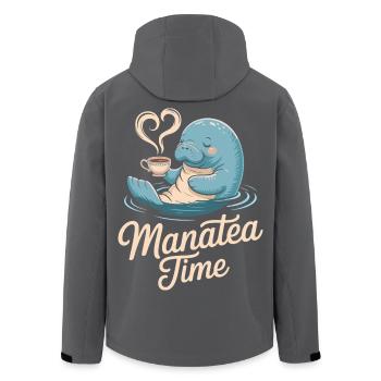 Seekuh Meerestier Ozean liebt Tee - Recycelte Männer Softshell-Jacke von Stanley/Stella - Schwarz - Hinten - AI Model Male 185 light (185cm)