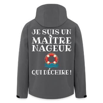 MNS Maitre Nageur Sauveteur Qui Déchire - Veste softshell homme en polyester recyclé Stanley/Stella - noir - Dos - AI Model Male 185 light (185cm)
