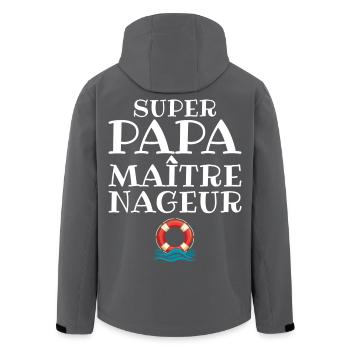 MNS Super Papa Rettungsschwimmer - Recycelte Männer Softshell-Jacke von Stanley/Stella - Schwarz - Hinten - AI Model Male 185 light (185cm)