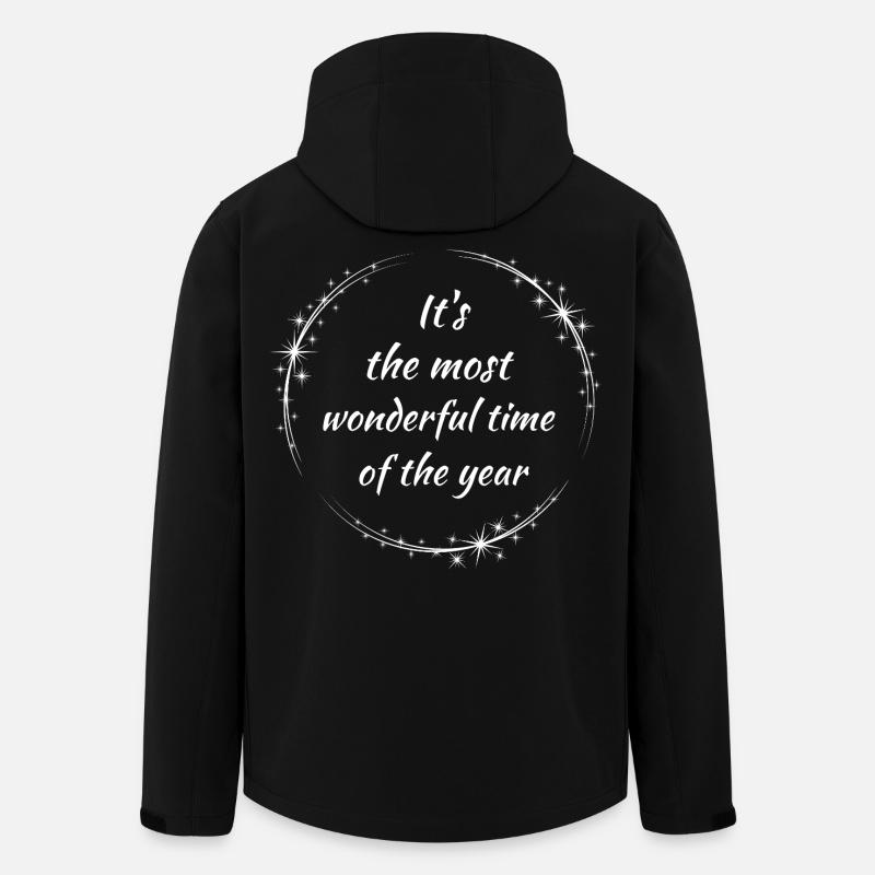 Most Wonderful Time Ornament - Men’s Recycled Softshell Jacket by Stanley/Stella - black