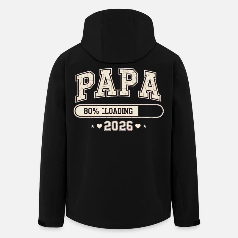 Papa 2026 Loading Werdender Papa - Recycelte Männer Softshell-Jacke von Stanley/Stella - Schwarz