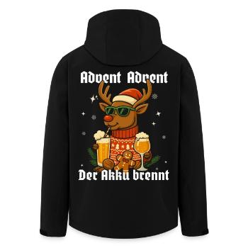 Avent Avent – La batterie brûle les rennes - Veste softshell homme en polyester recyclé Stanley/Stella - noir - Dos - AI Model Male 185 light (185cm)