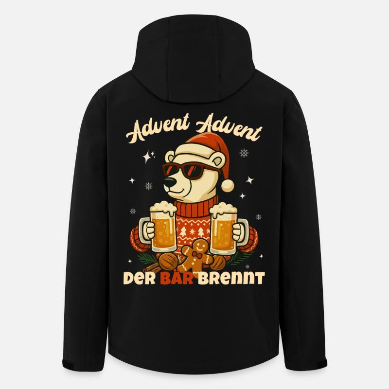 Advent Advent – The Bear Is Burning - Men’s Recycled Softshell Jacket by Stanley/Stella - black