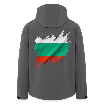 Drapeau bulgare, style déchiré - Veste softshell homme en polyester recyclé Stanley/Stella - charbon - Dos - AI Model Male 185 light (185cm)