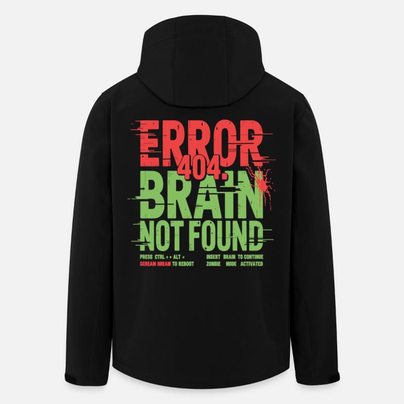 Erreur 404 Cerveau introuvable Zombie - Veste softshell homme en polyester recyclé Stanley/Stella - noir