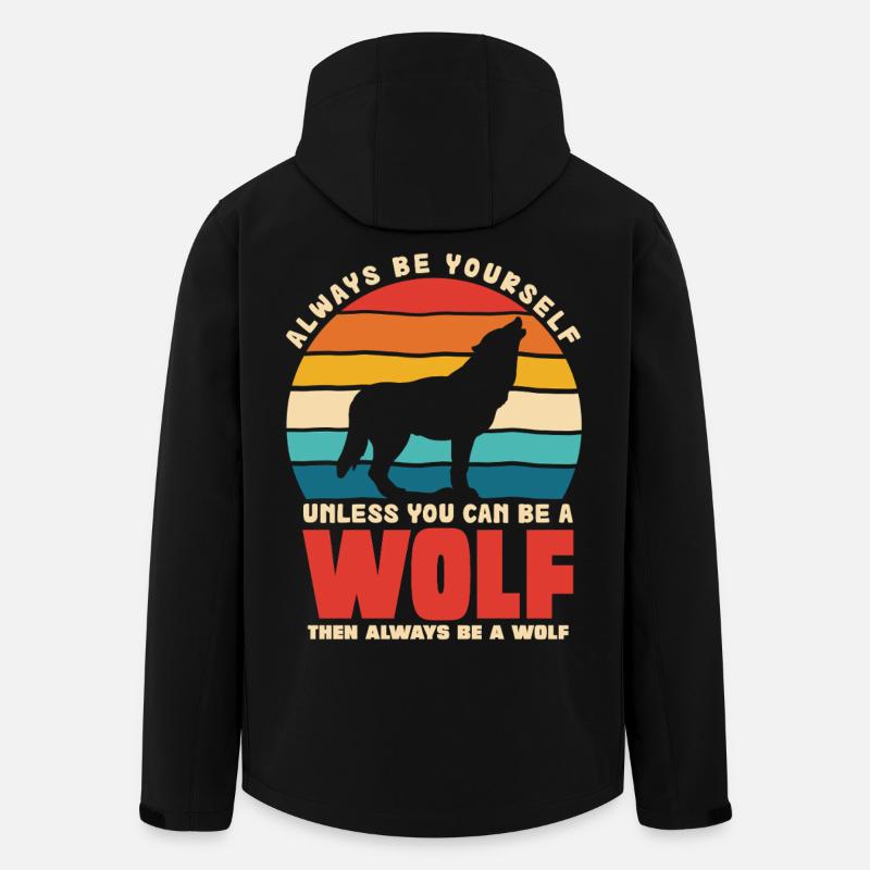 Wolfsruf: Sei Immer Du Selbst - Recycelte Männer Softshell-Jacke von Stanley/Stella - Schwarz