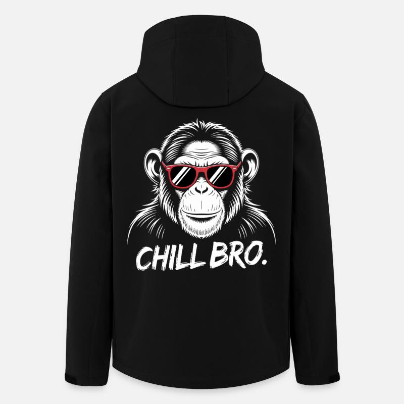 Chill Bro Affe Mit Sonnenbrille - Recycelte Männer Softshell-Jacke von Stanley/Stella - Schwarz