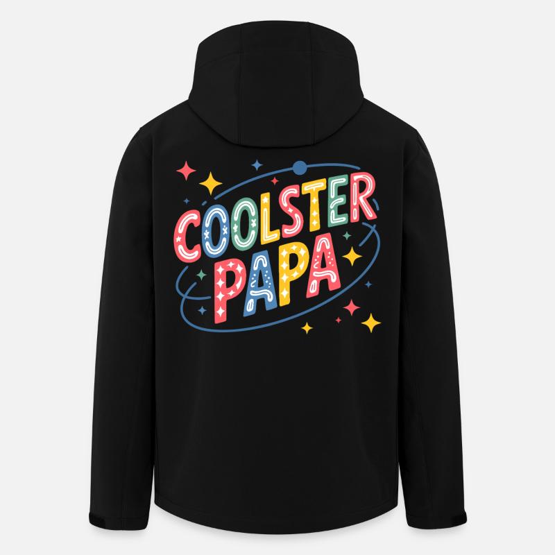 Coolest Dad Neon Retro Design - Men’s Recycled Softshell Jacket by Stanley/Stella - black