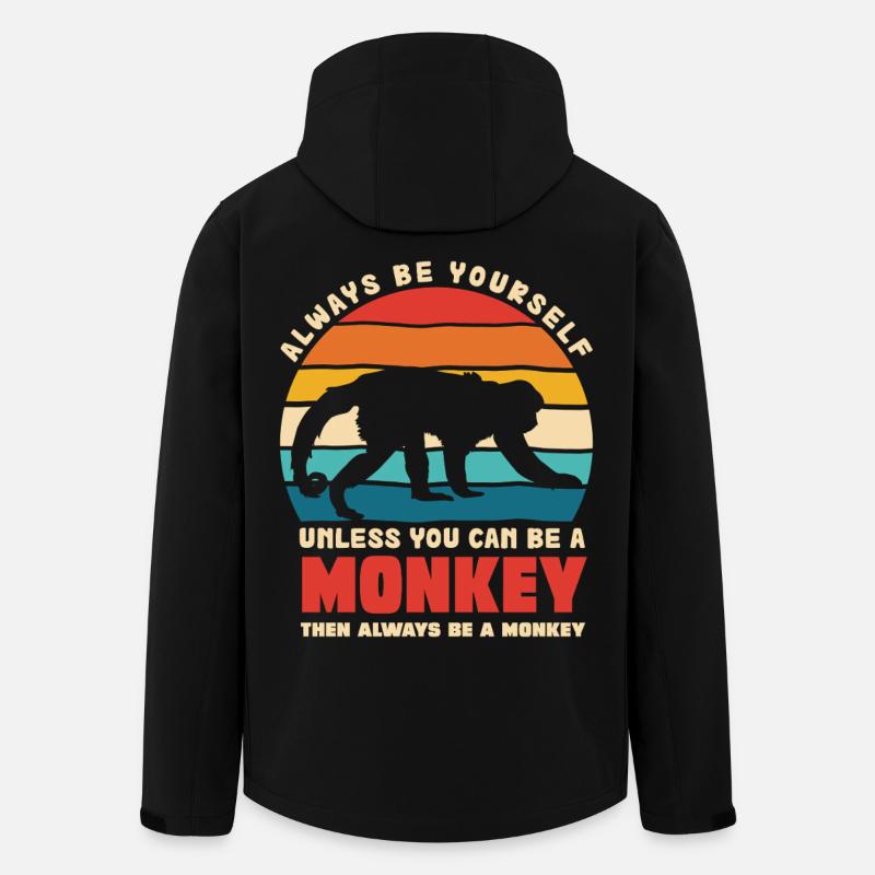Be Yourself Monkey Retro Motif - Men’s Recycled Softshell Jacket by Stanley/Stella - black