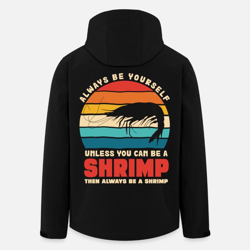 Shrimp Theme Retro Sunset - Men’s Recycled Softshell Jacket by Stanley/Stella - black