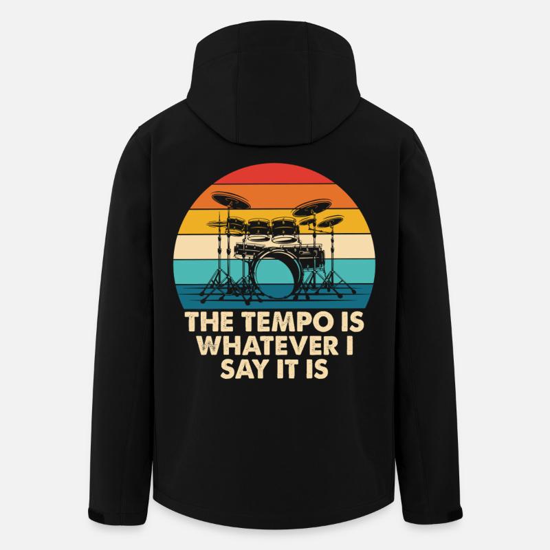 Retro Drumtempo Regenbogen - Recycelte Männer Softshell-Jacke von Stanley/Stella - Schwarz