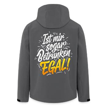 Betrunken Egal Spruch Party Modern Handlettering - Recycelte Männer Softshell-Jacke von Stanley/Stella - Schwarz - Hinten - AI Model Male 185 light (185cm)