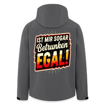 Ist mir sogar betrunken Egal! Lustige Trinkspruch  - Recycelte Männer Softshell-Jacke von Stanley/Stella - Schwarz - Hinten - AI Model Male 185 light (185cm)